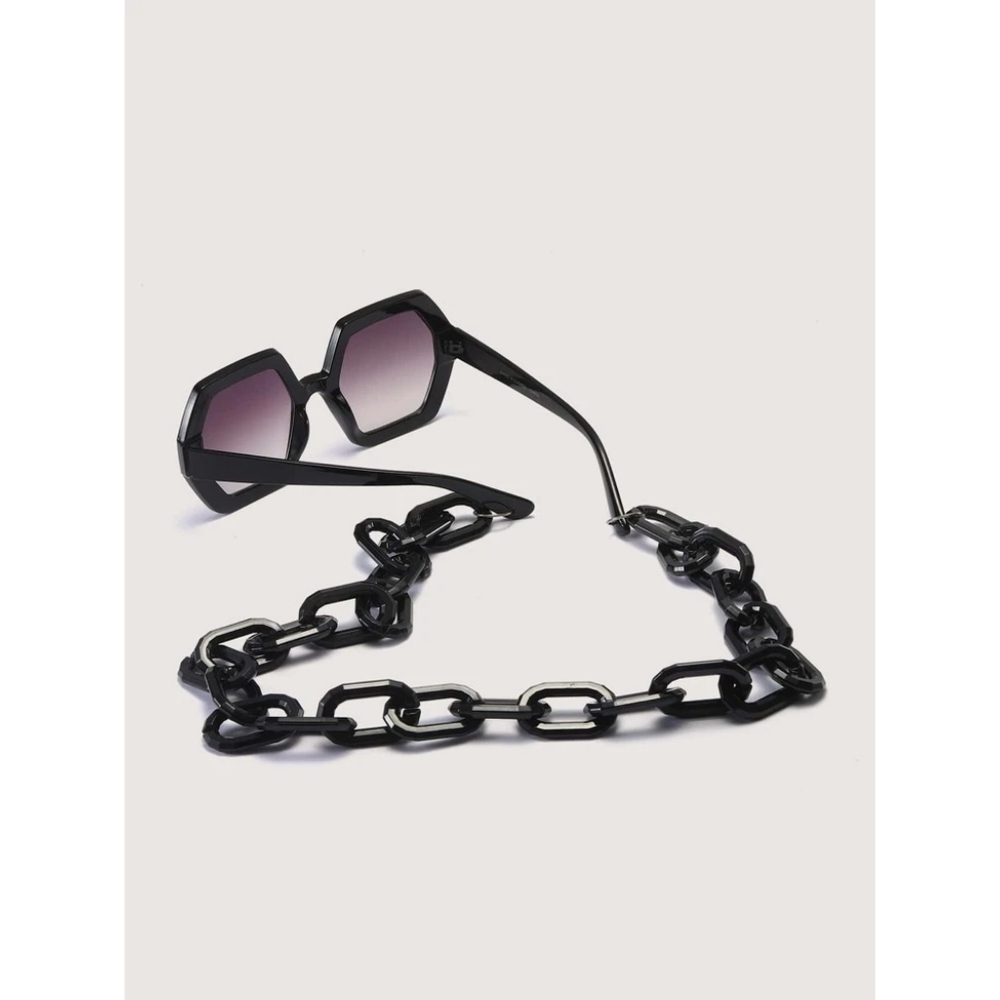 FASHON OVERSIZE SUNGLASSES WITH HANGING CHAIN 🆕 - Picture 2 of 6